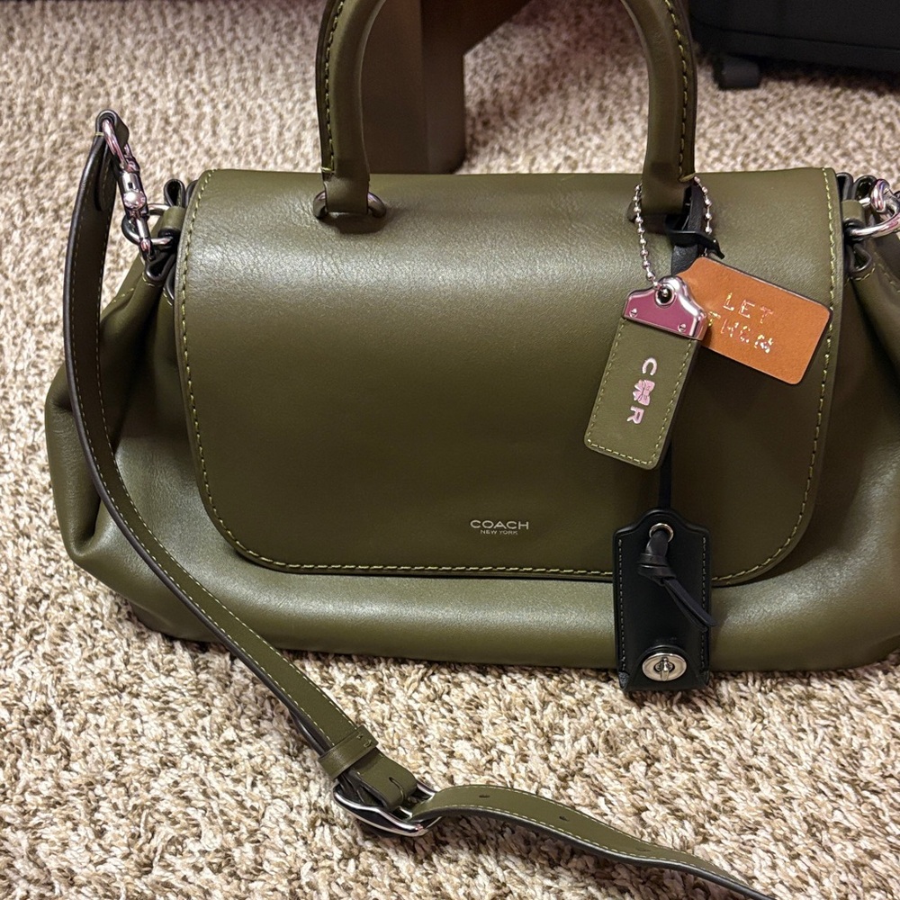 Coach Slouchy Rogue Top Handle in Olive